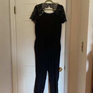 LOFT Black Lace Jumpsuit